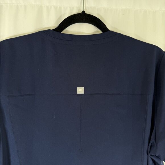 Fabletics Scrub Top Women's XL Navy Blue Vneck Short Sleeve Pockets - Picture 8 of 8